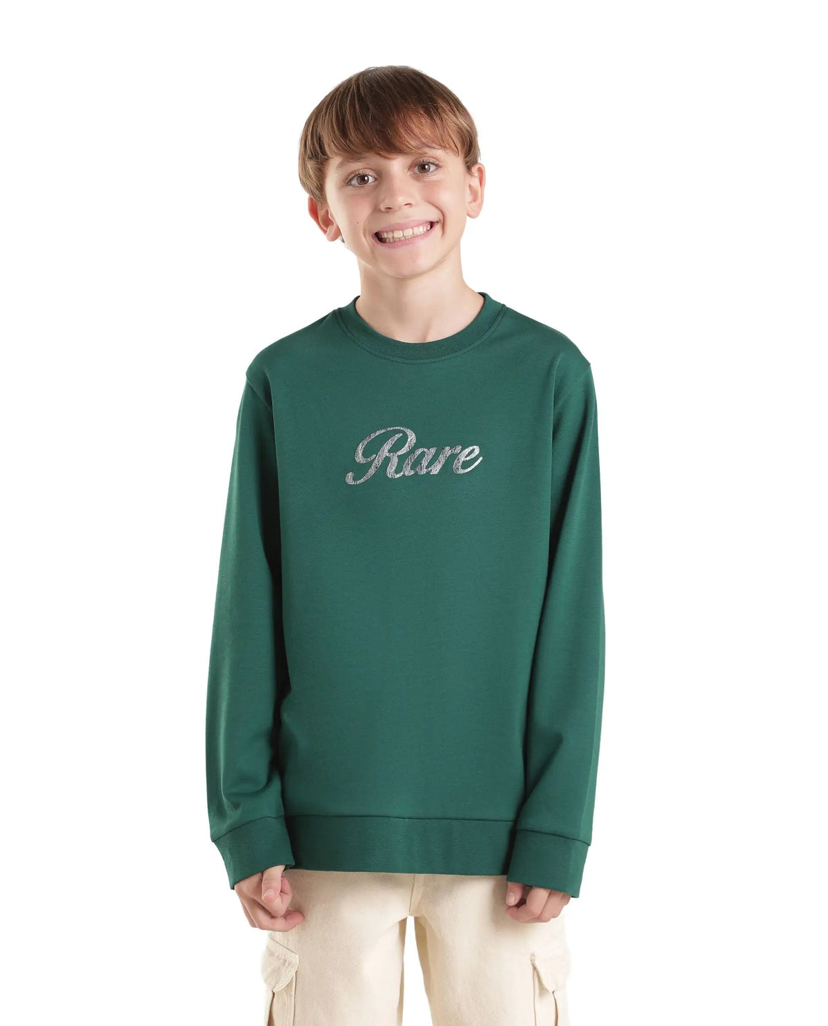Rare Ones Boys Hank Regular Fit Cotton Blend T-Shirt - Green