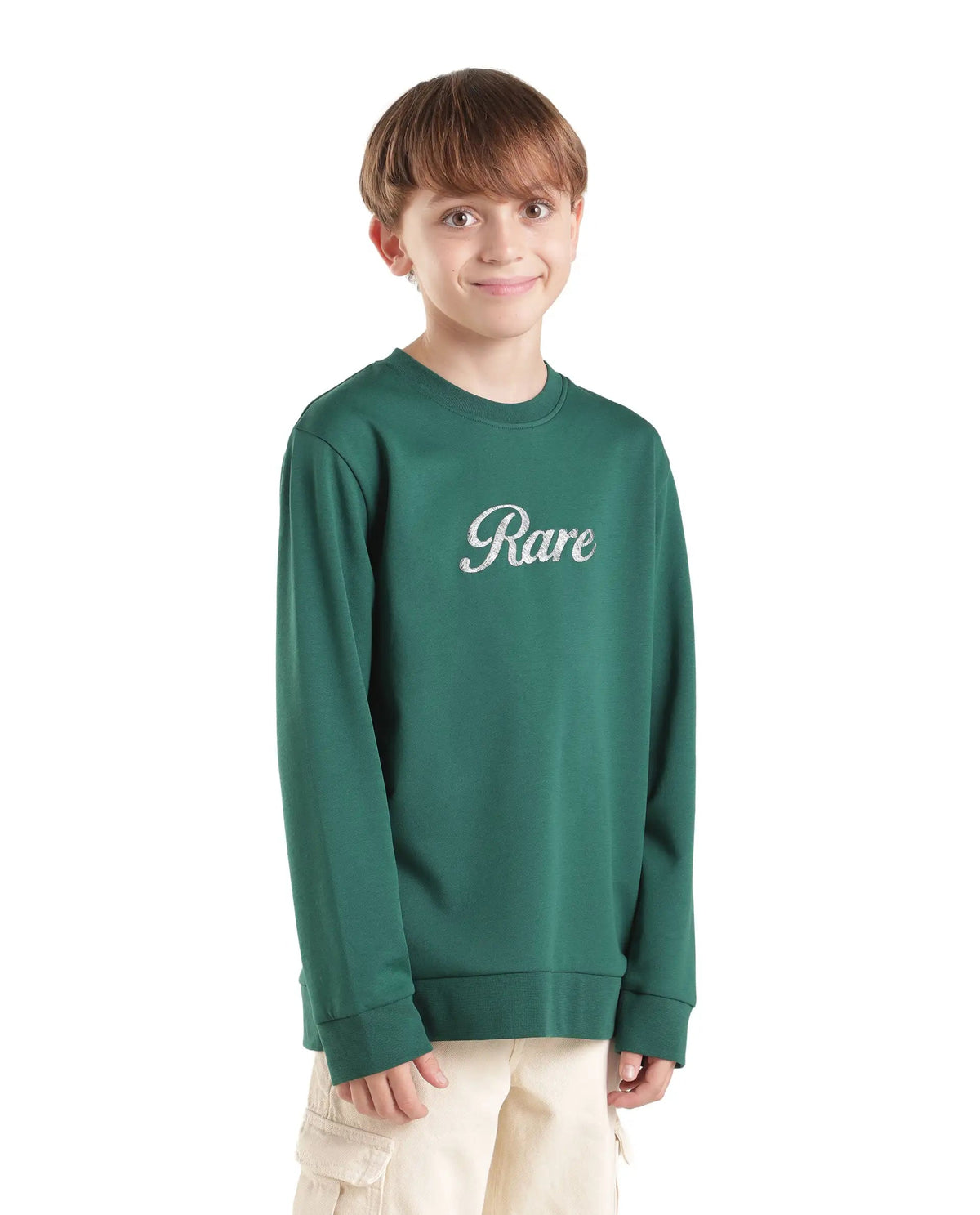 Rare Ones Boys Hank Regular Fit Cotton Blend T-Shirt - Green
