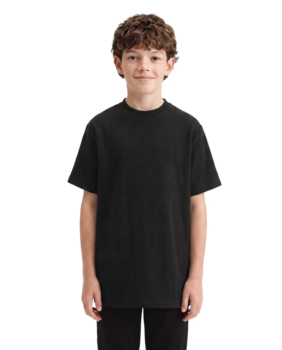 Rare Ones Boys Stom Regular Fit Cotton Blend T-Shirt - Black