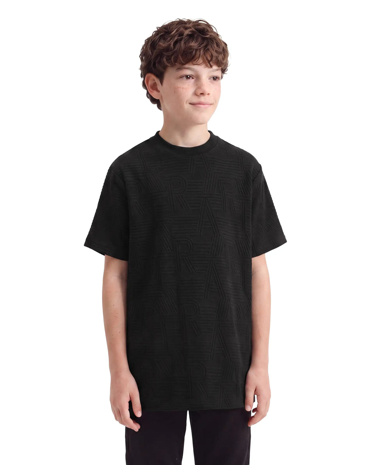 Rare Ones Boys Stom Regular Fit Cotton Blend T-Shirt - Black
