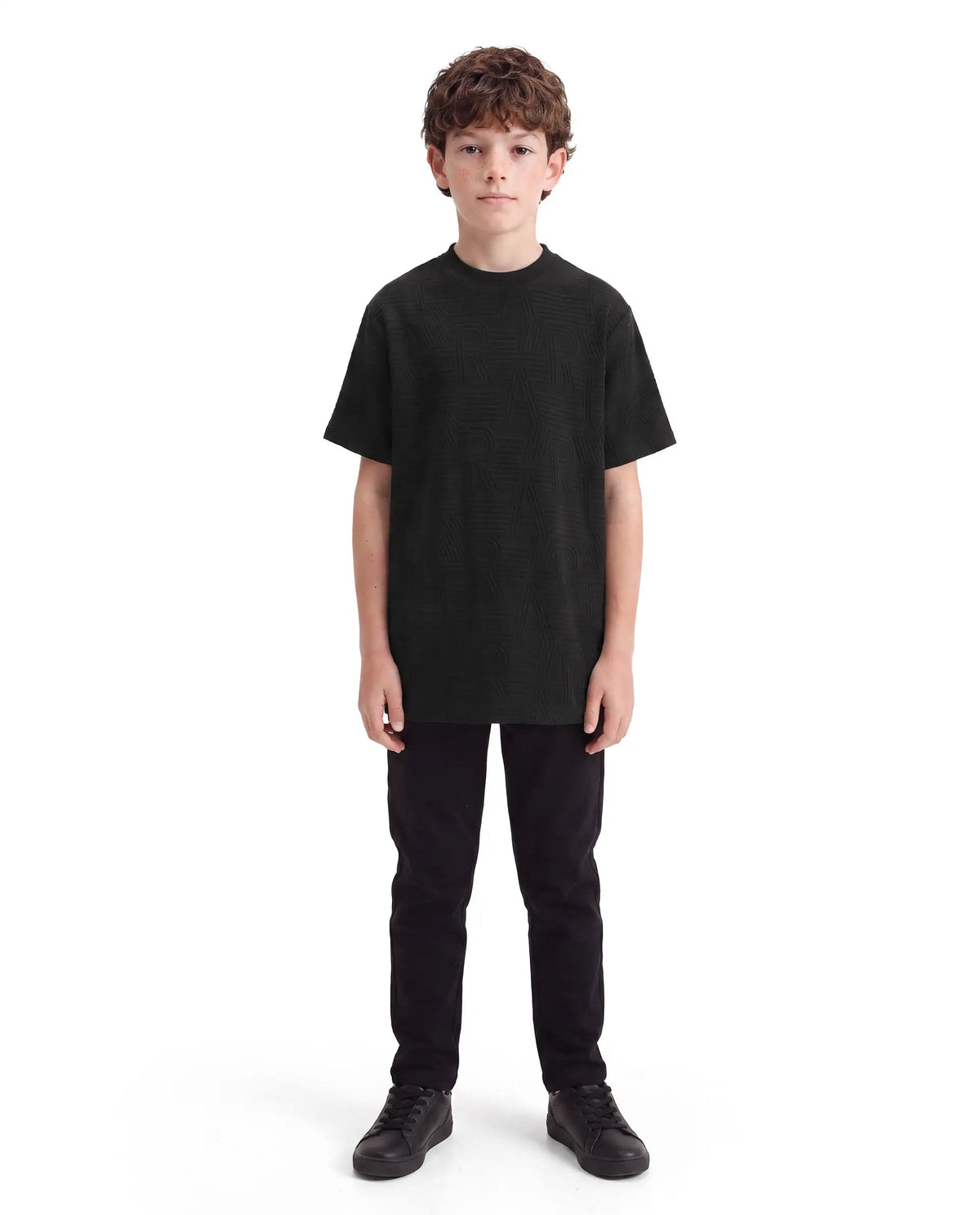 Rare Ones Boys Stom Regular Fit Cotton Blend T-Shirt - Black
