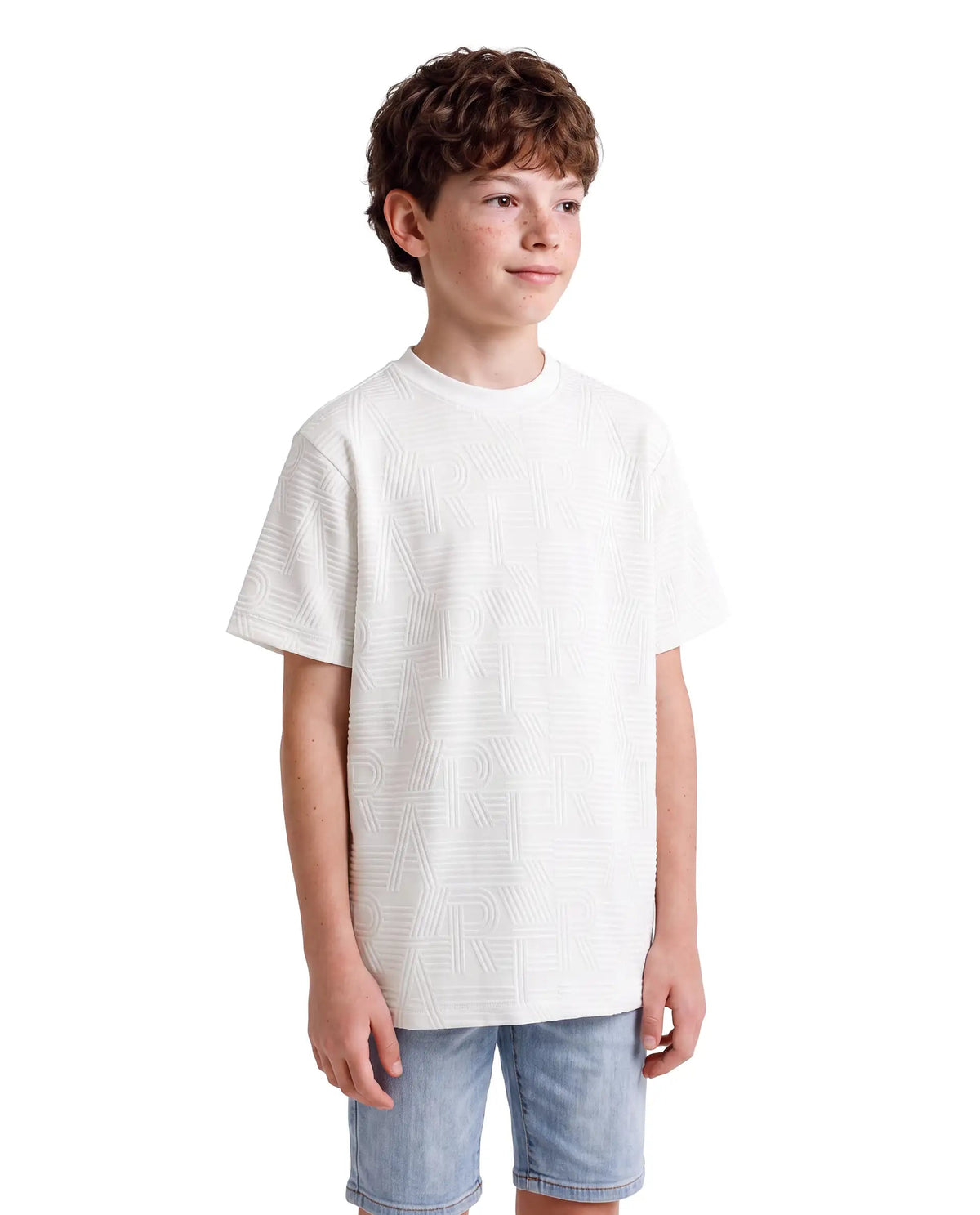 Rare Ones Boys Stom Regular Fit Cotton Blend T-Shirt - White