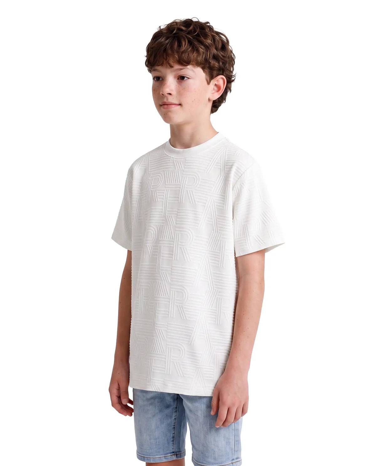 Rare Ones Boys Stom Regular Fit Cotton Blend T-Shirt - White