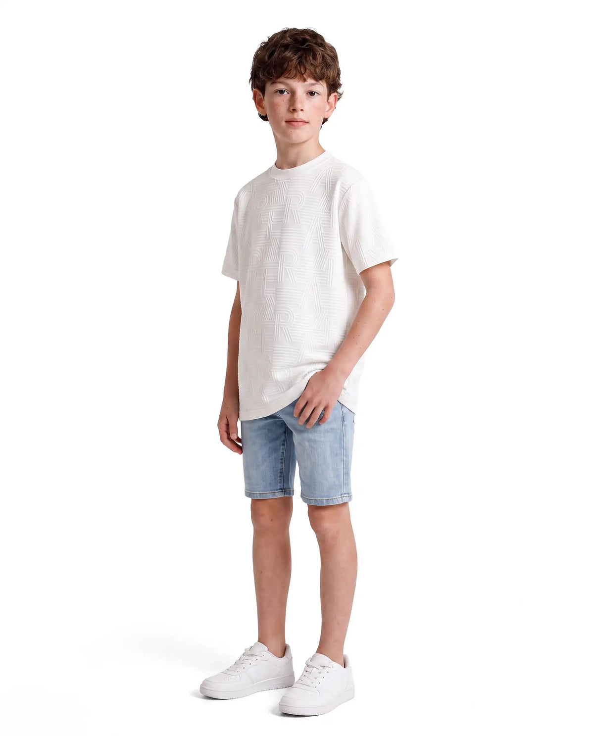 Rare Ones Boys Stom Regular Fit Cotton Blend T-Shirt - White