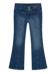 GUESS Girls Regular Fit Mid-Rise Light Fade Blue Jeans