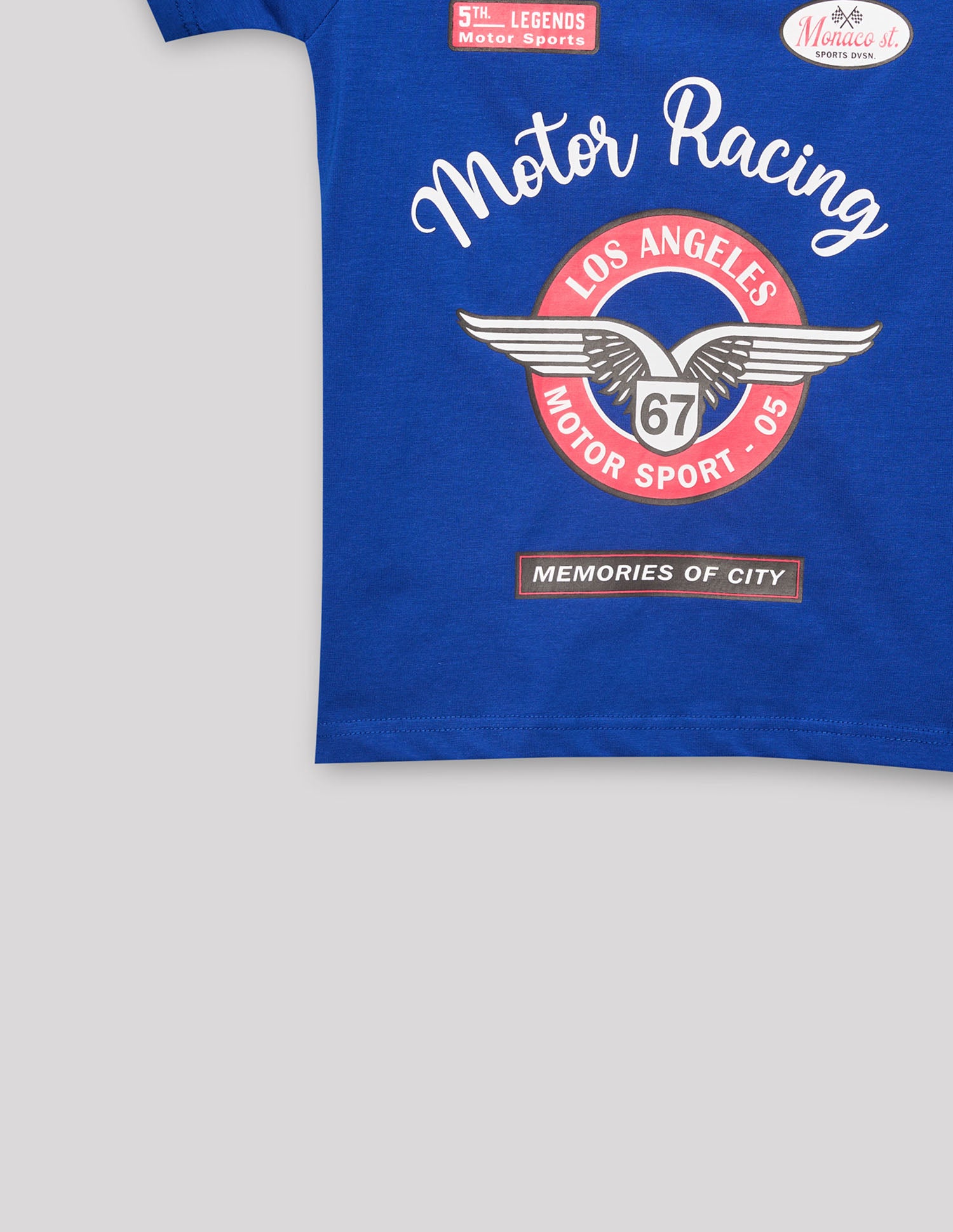 Boys Royal Blue Cotton Stretch Crew Neck Fashion T-Shirt