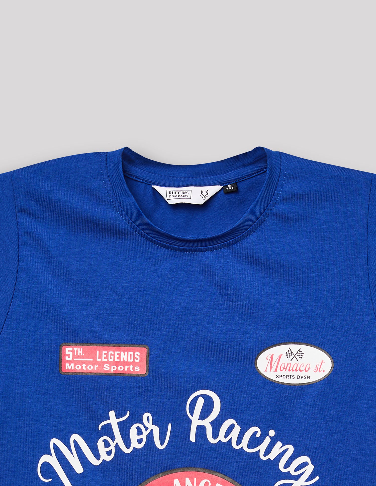 Boys Royal Blue Cotton Stretch Crew Neck Fashion T-Shirt