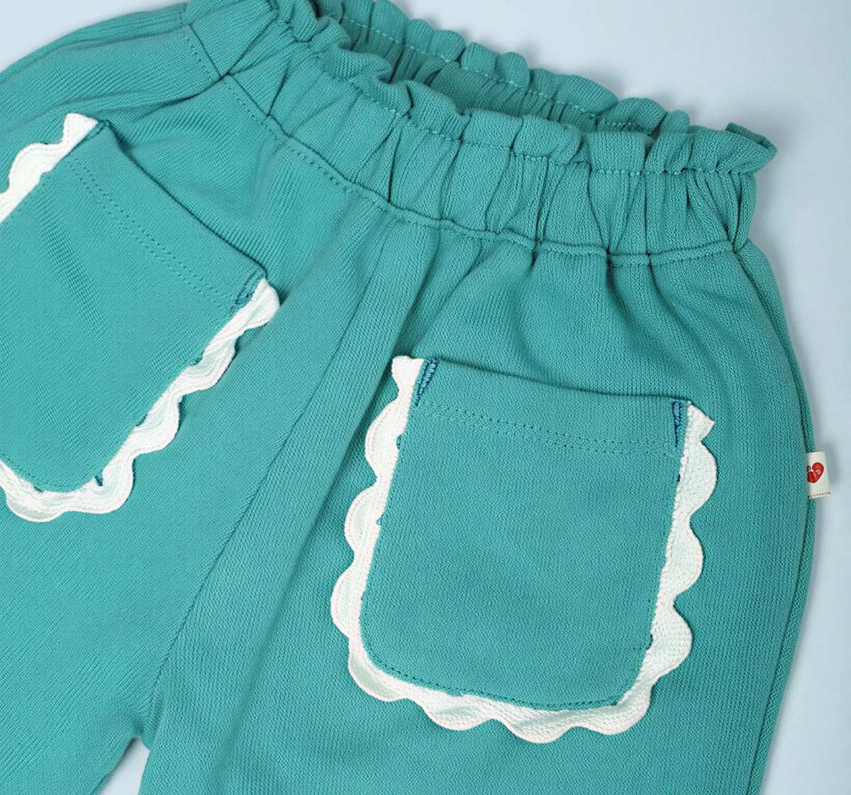 Solid Knit Trouser with Patch Pcoket Teal