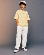 Boys White Slim-Fit Cotton Blend Trousers