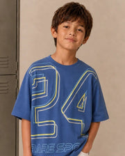 Rare Ones Boys Svant Regular Fit Cotton T-Shirt - Blue