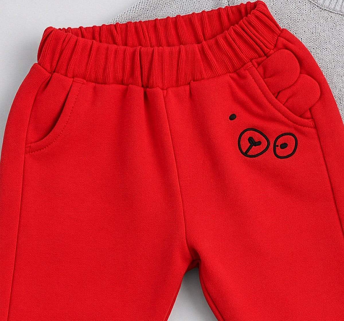 Knit Joggers with Pocket Detail Red