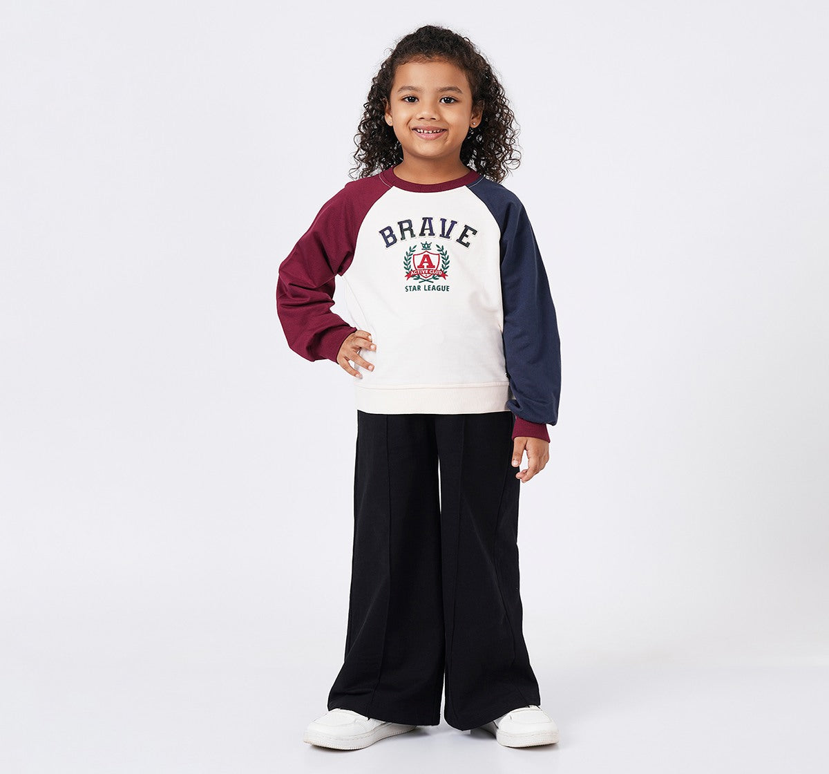 Colour Block Raglan Sleeve Sweatshirt Cranberry