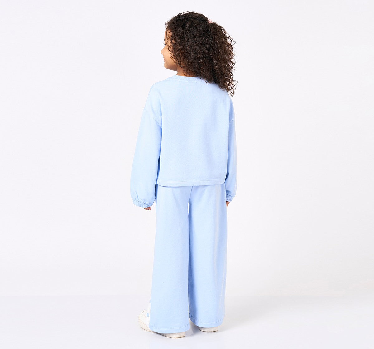 T Shirt with Wide Leg Bottom Set Blue