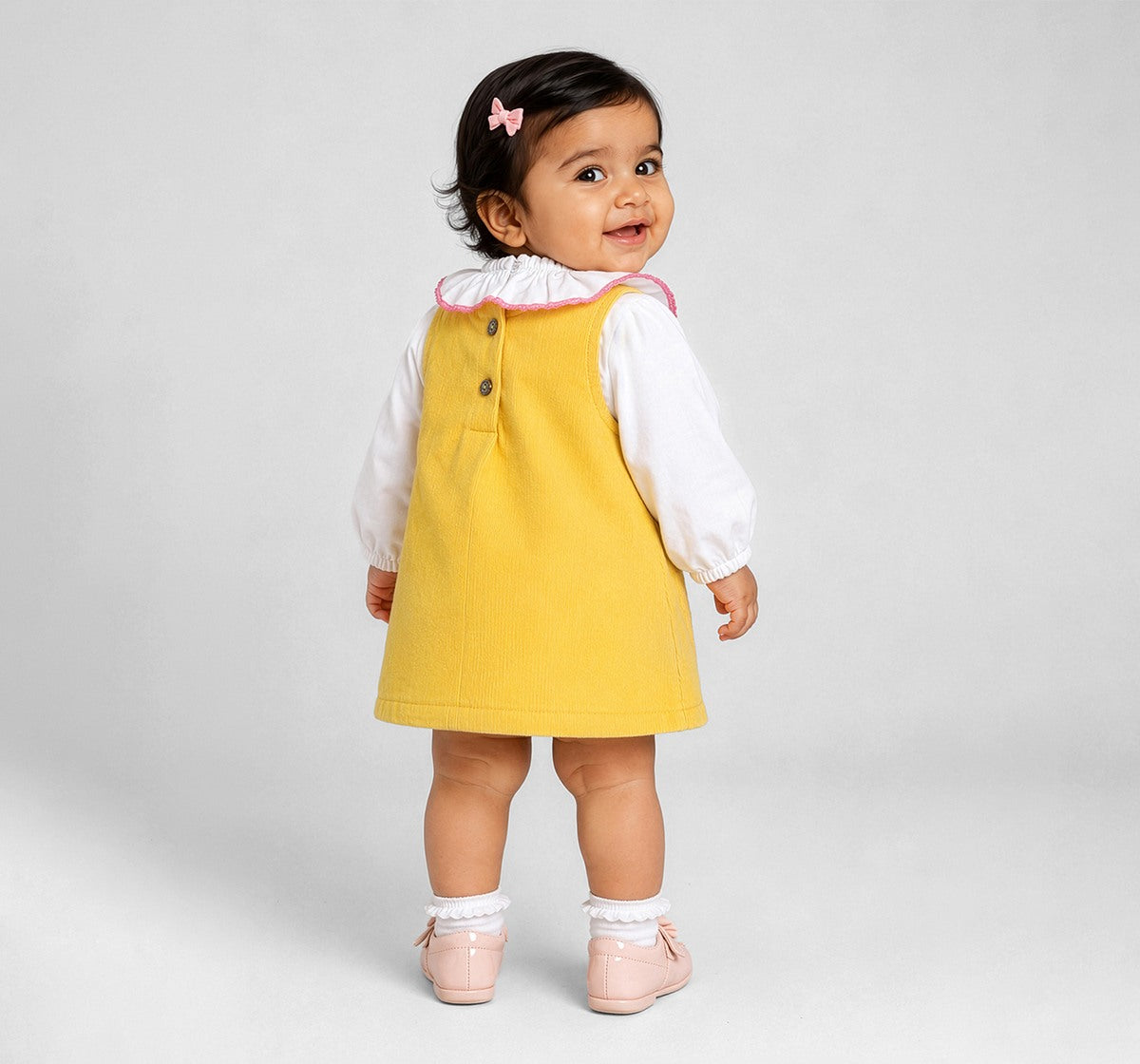 Corduory Dress with Top Yellow