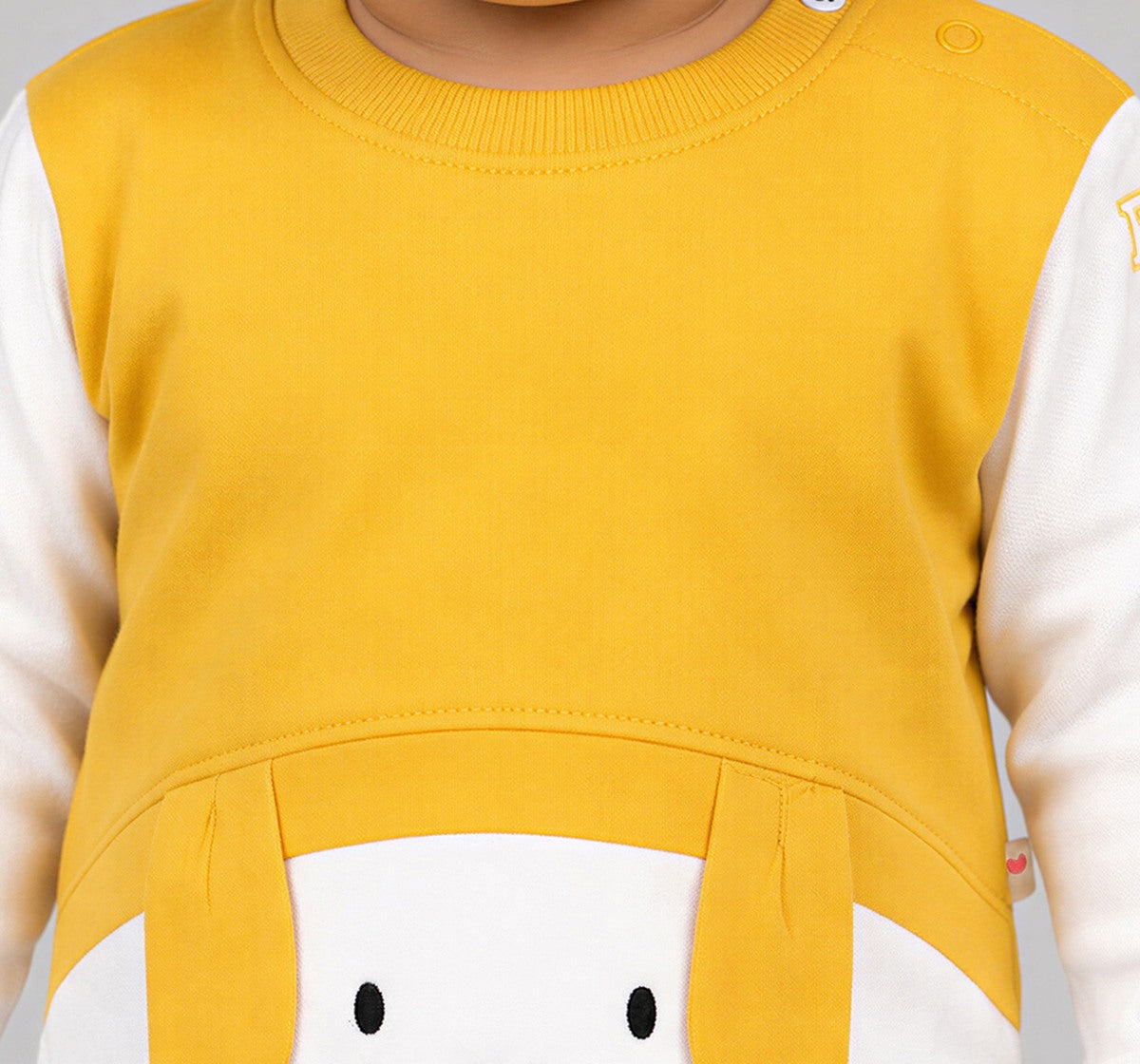 Mock Layered Sweatshirt with 3D Detail Yellow
