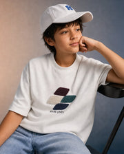 Rare Ones Boys Ted Oversized Fit Cotton T-Shirt - Off White