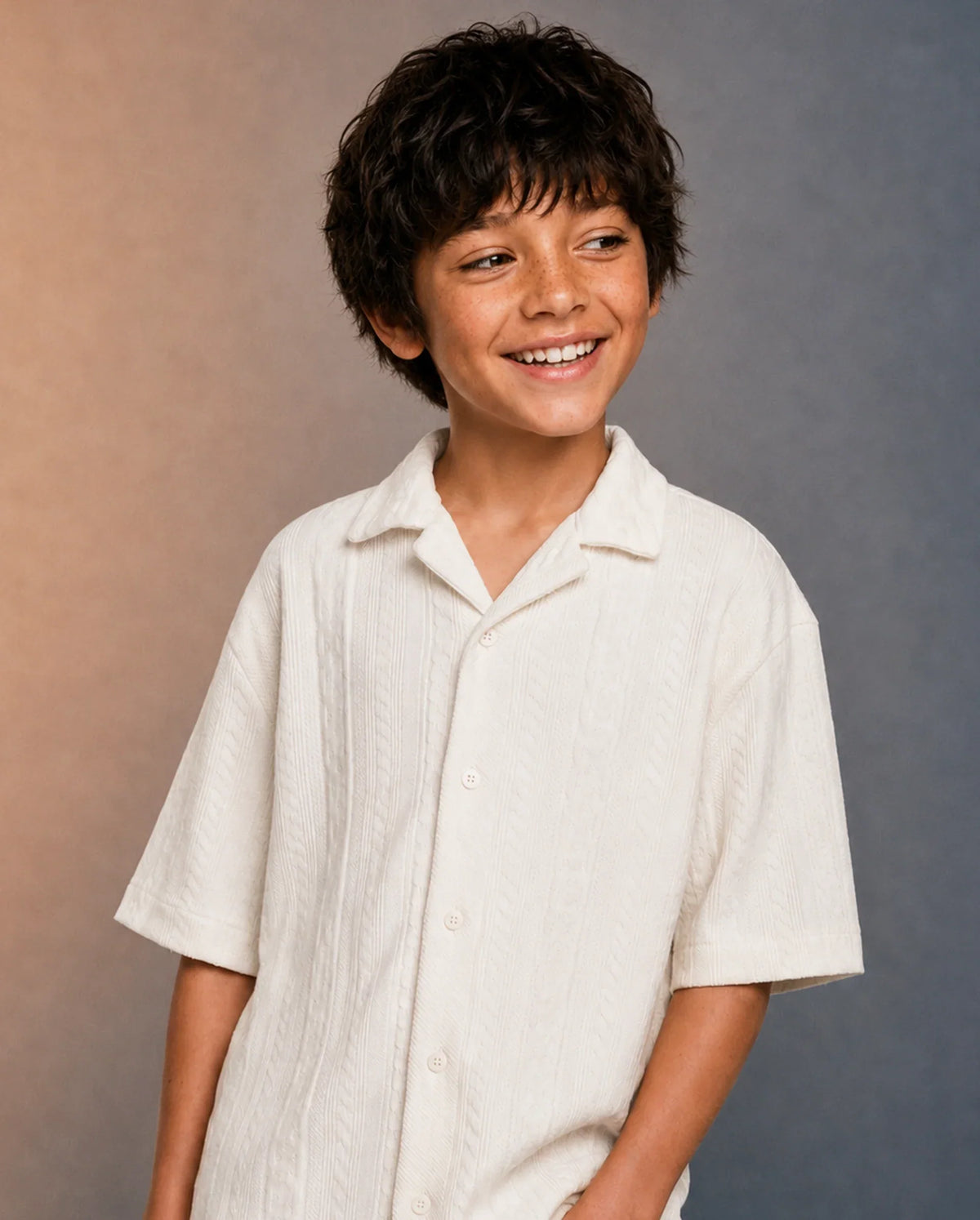 Rare Ones Boys Lyra Regular Fit Cotton Shirt - White
