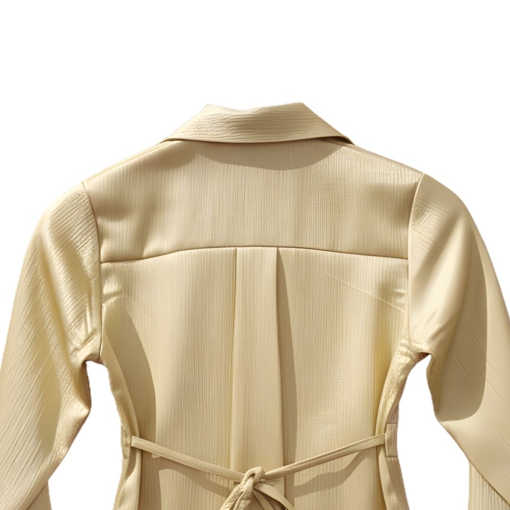 Girls Light Mustard Self-Textured Collared Regular-Fit Top
