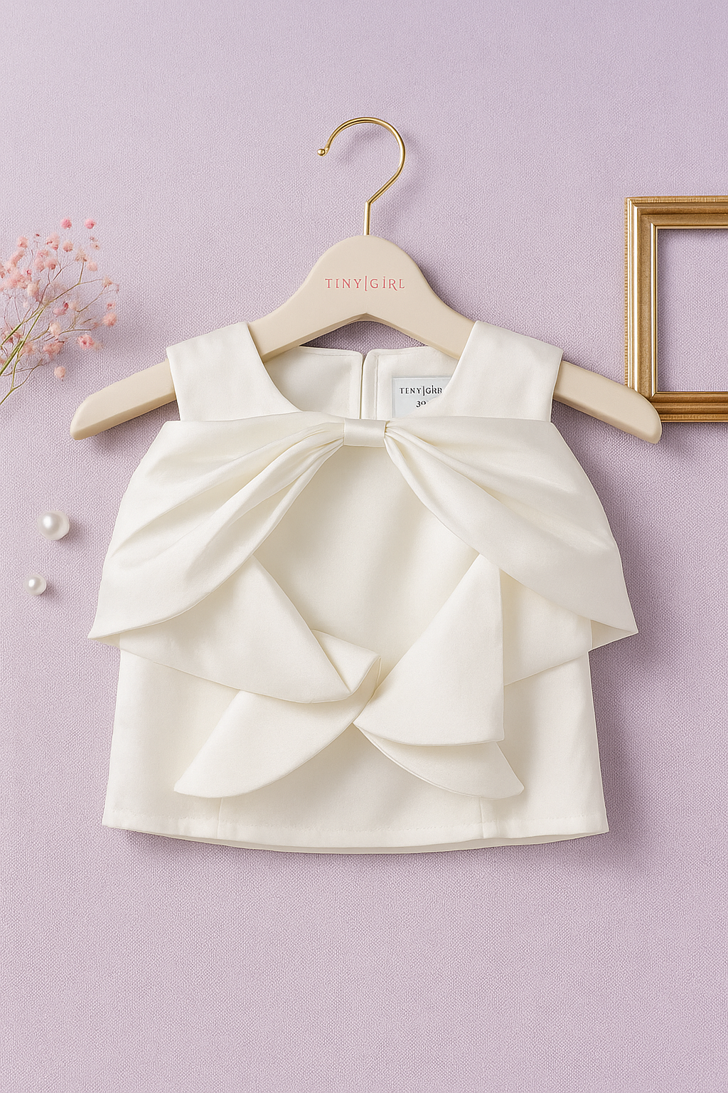 Girls Off White Sleeveless Party Wear Top