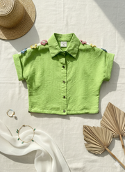 Girls Green Casual Shirt