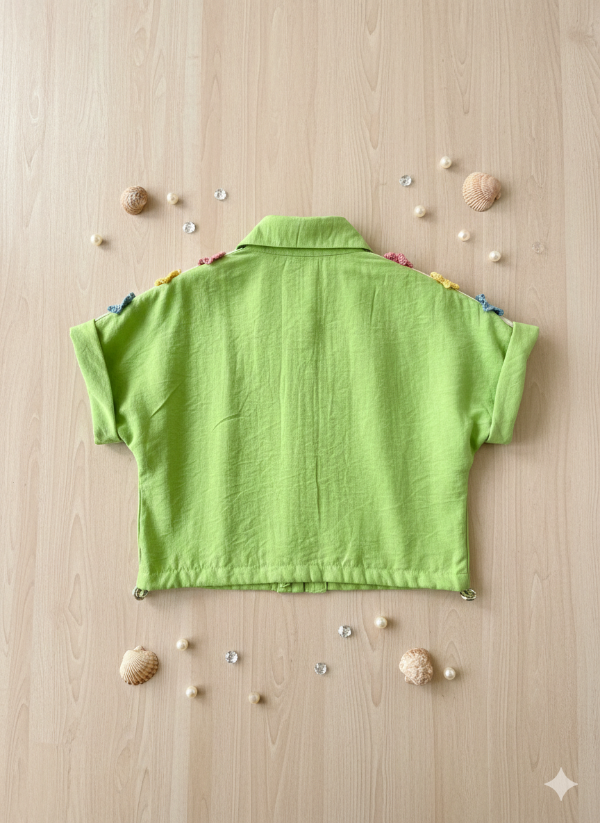 Girls Green Casual Shirt