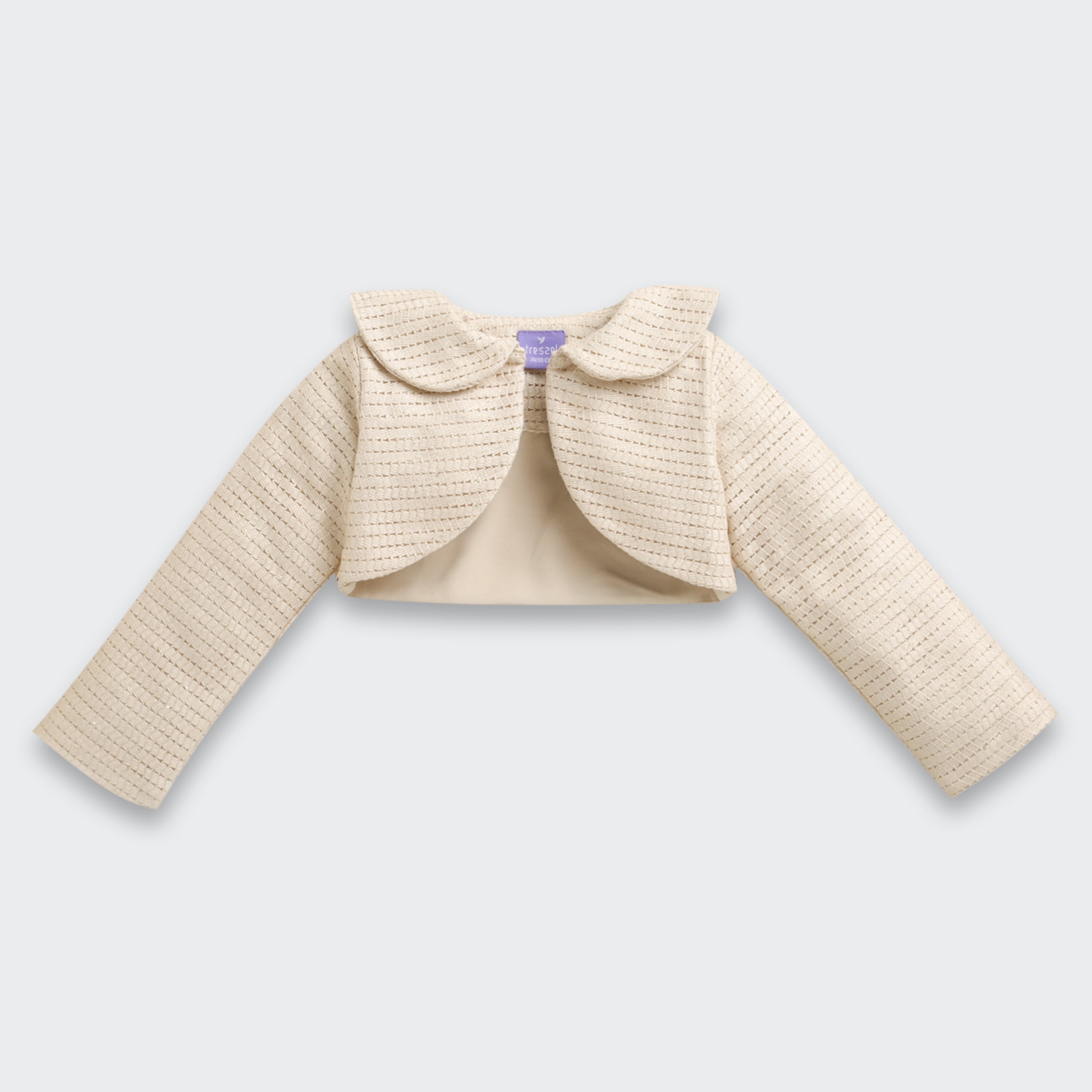 Girls Dusty Green Satin Frock with Jute Jacket