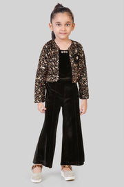 Girls 3 Piece Sequin Co-ord Set in Black
