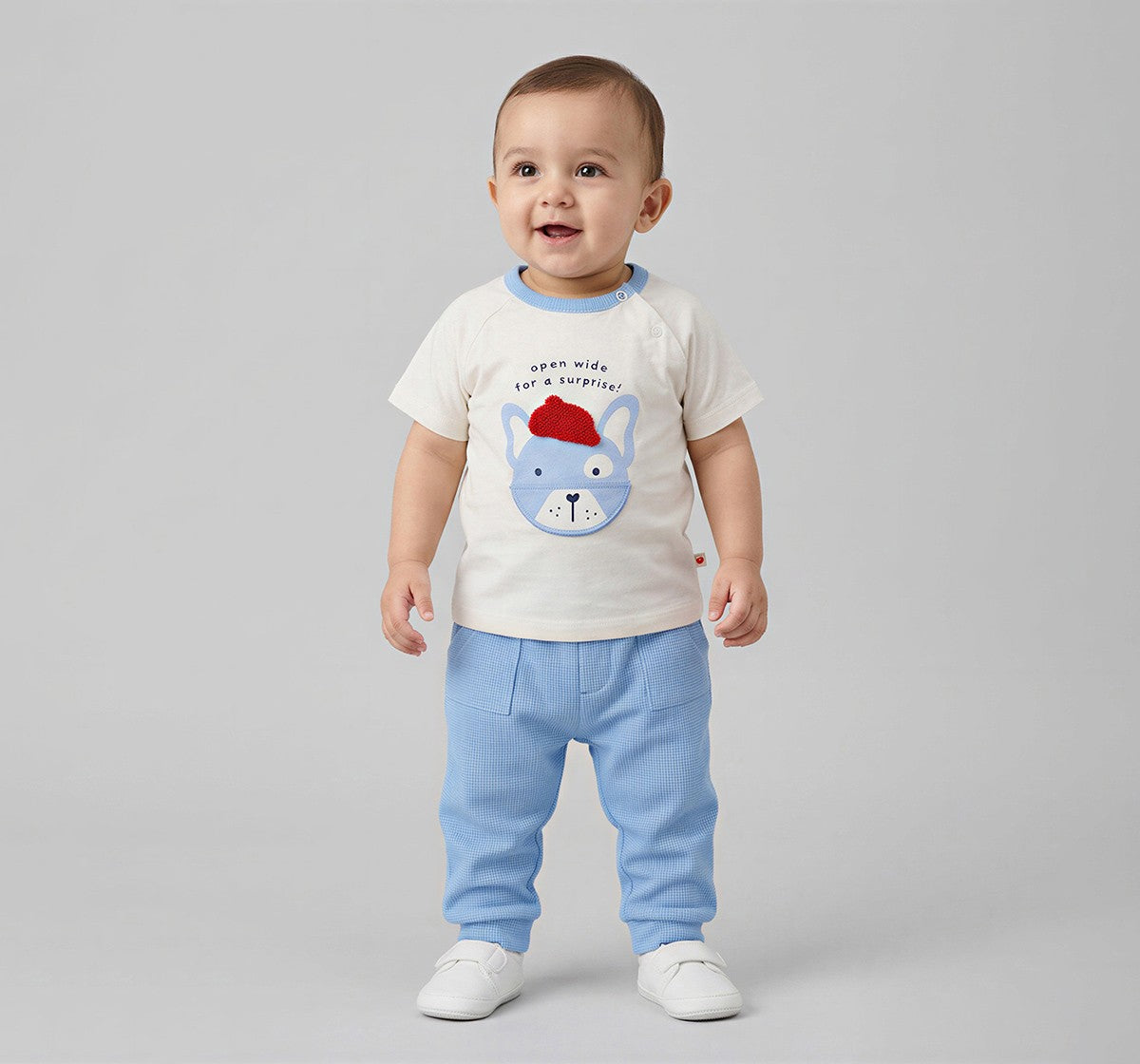 Interactive Print Tee & Jogger Set White/Blue