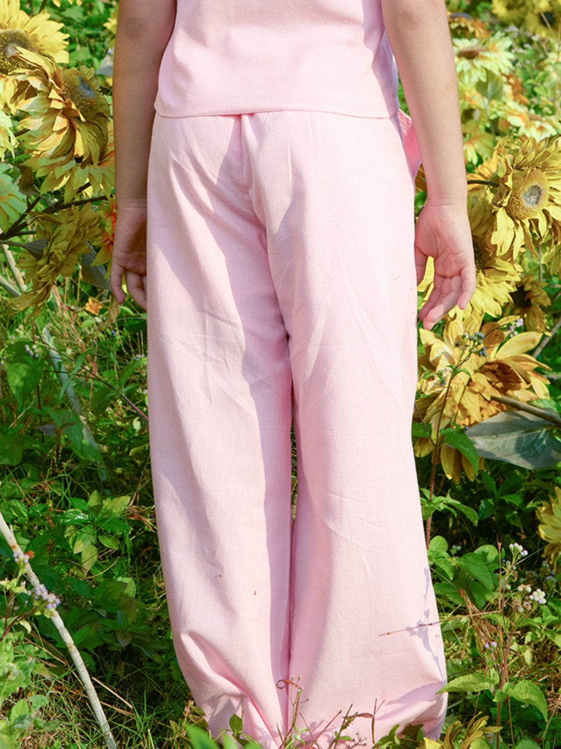 Girls Solid Woven Casual Regular Fit Cord Set