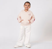 Hooded Sweatshirt with Emb and Applique Pink