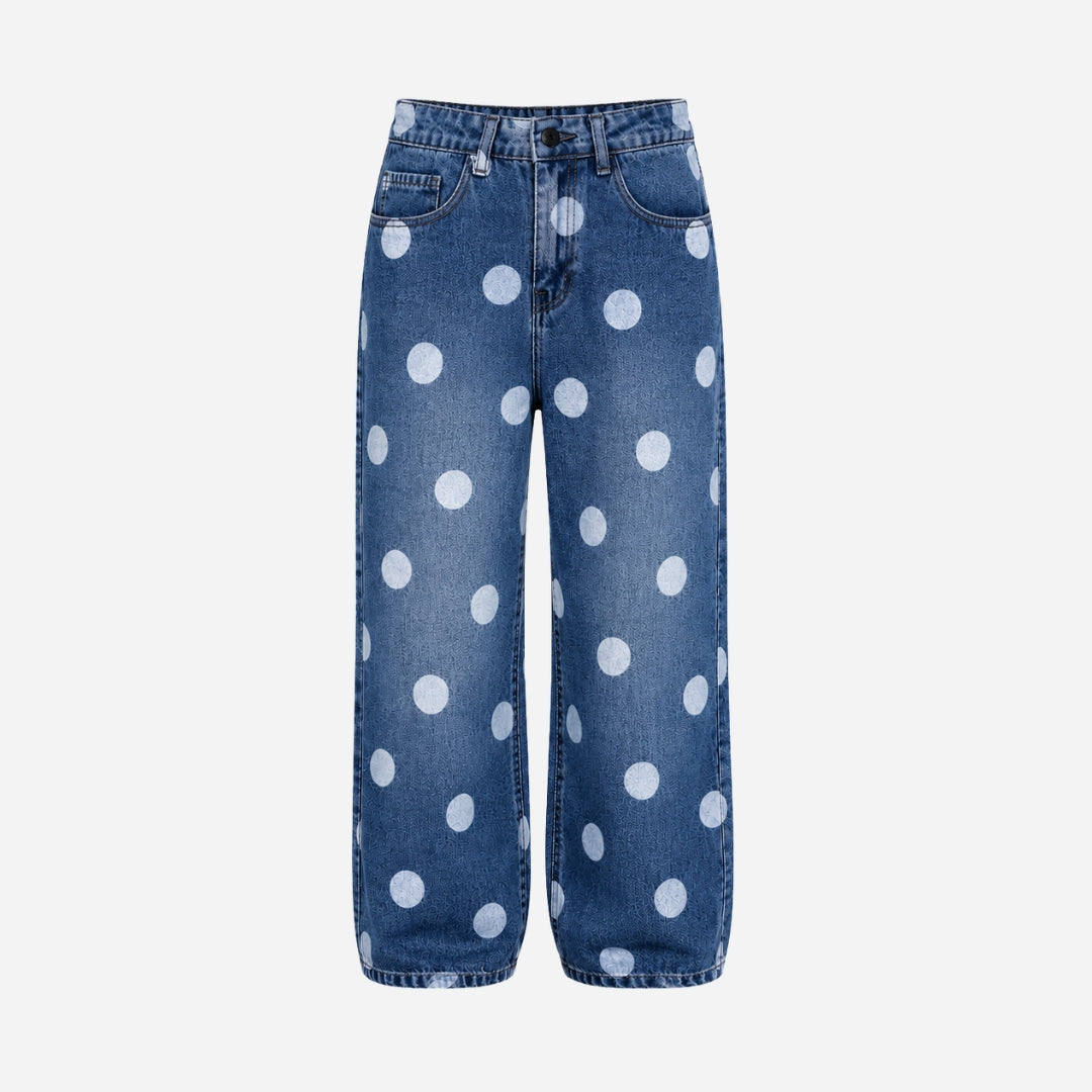 Vitamins Girls Dx Blue Pant Wide Leg Denim Pant