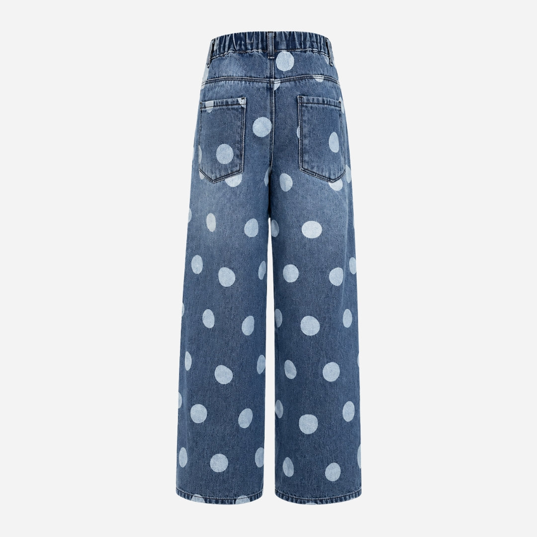 Vitamins Girls Dx Blue Pant Wide Leg Denim Pant