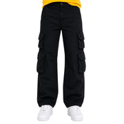 Cargo Fit Denim Pants for Girls Black