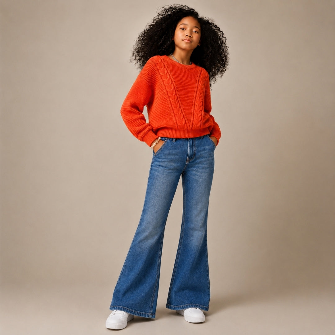 Girls DX Blue Denim Bootcut Pants