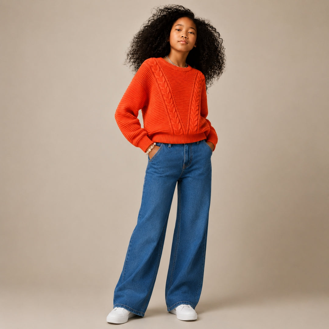 Vitamins Girls Boot Cut Denim Pant Dx Blue