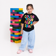 Ice Blue Barrel Fit Denim Pants for Girls