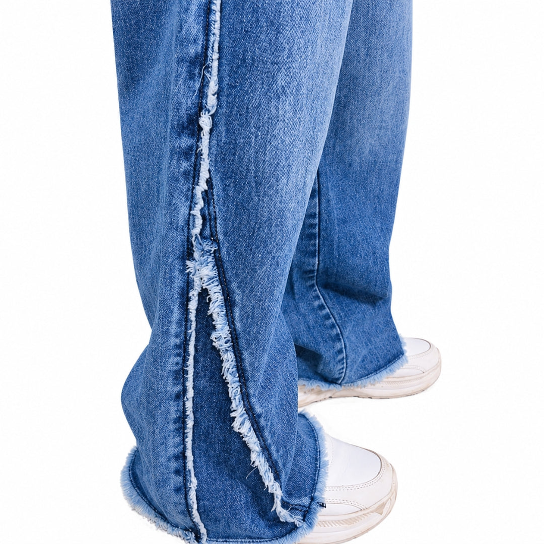 DX Blue Wide Leg Denim Pants for Girls