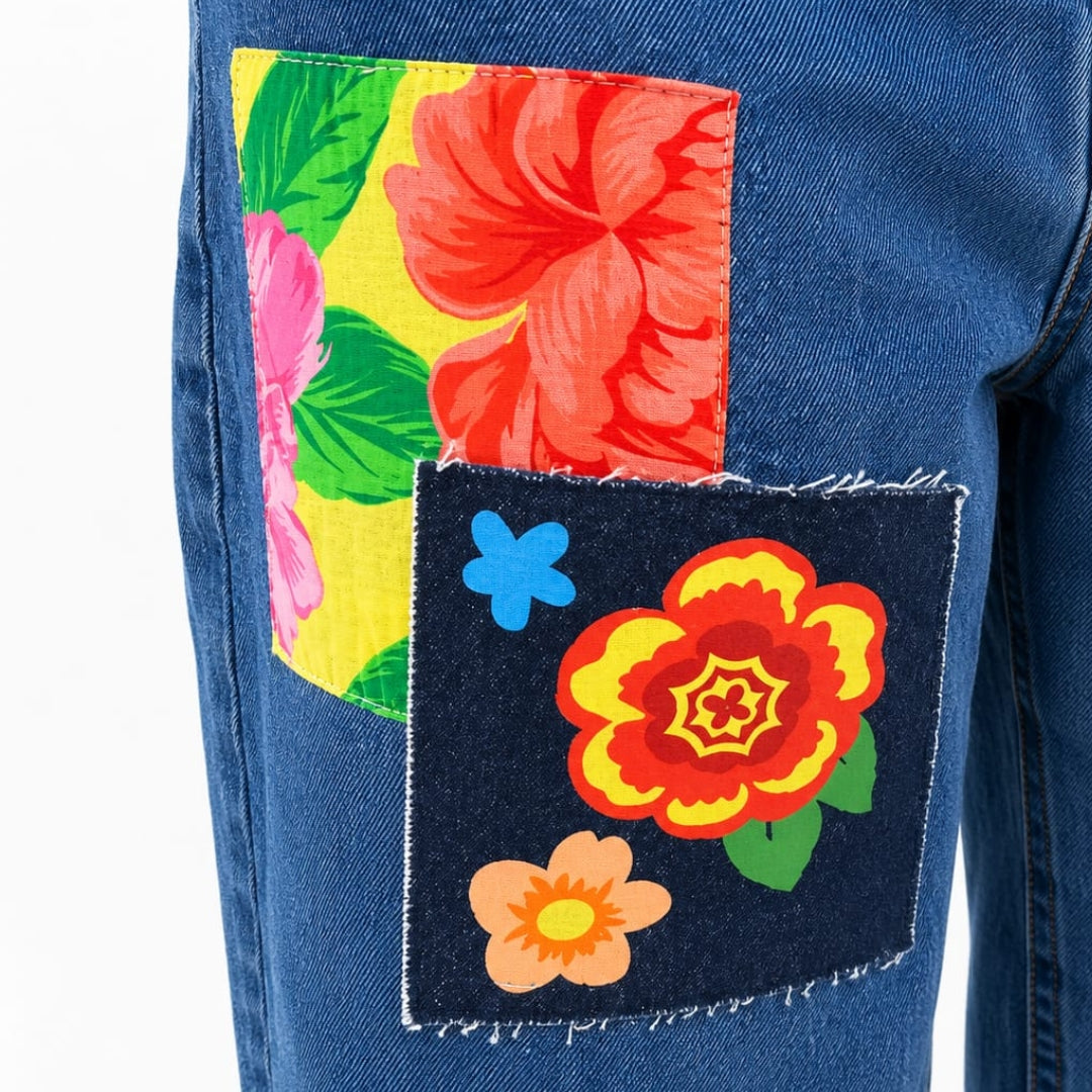 Girls DX Blue Classic Straight-Leg Denim Pants