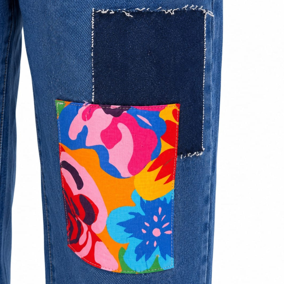 Girls DX Blue Classic Straight-Leg Denim Pants