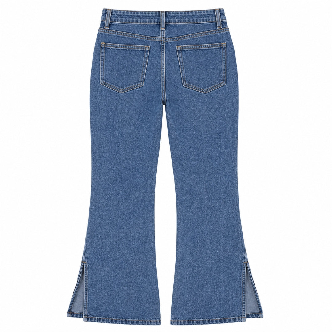 DX Blue Straight Fit Denim Pants for Girls