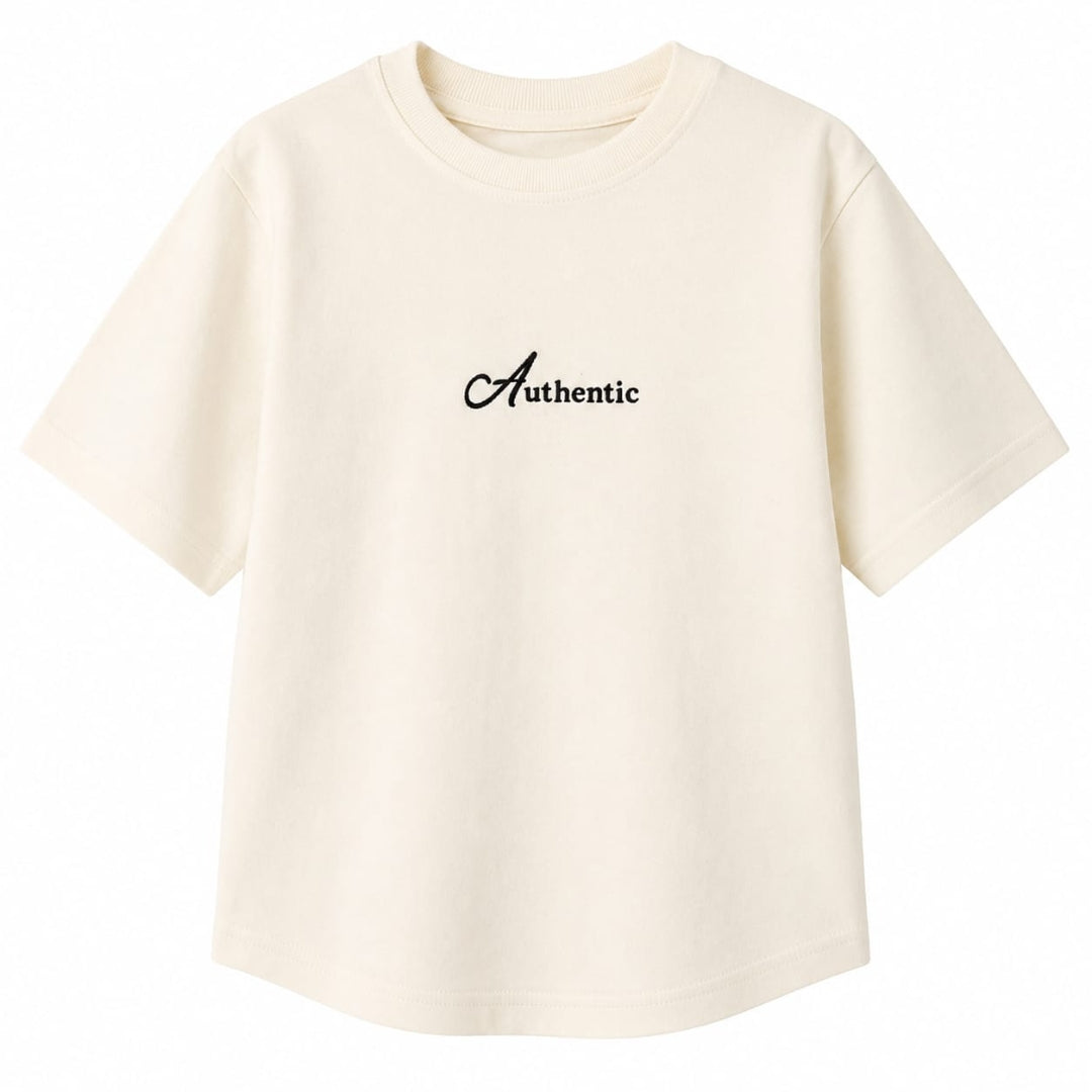 Girls Winter White Embellished Knit Half-Sleeve Top