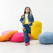 Girls DX Blue Classic Full-Sleeve Denim Jacket