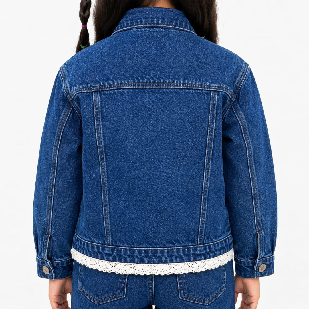 Girls DX Blue Classic Full-Sleeve Denim Jacket