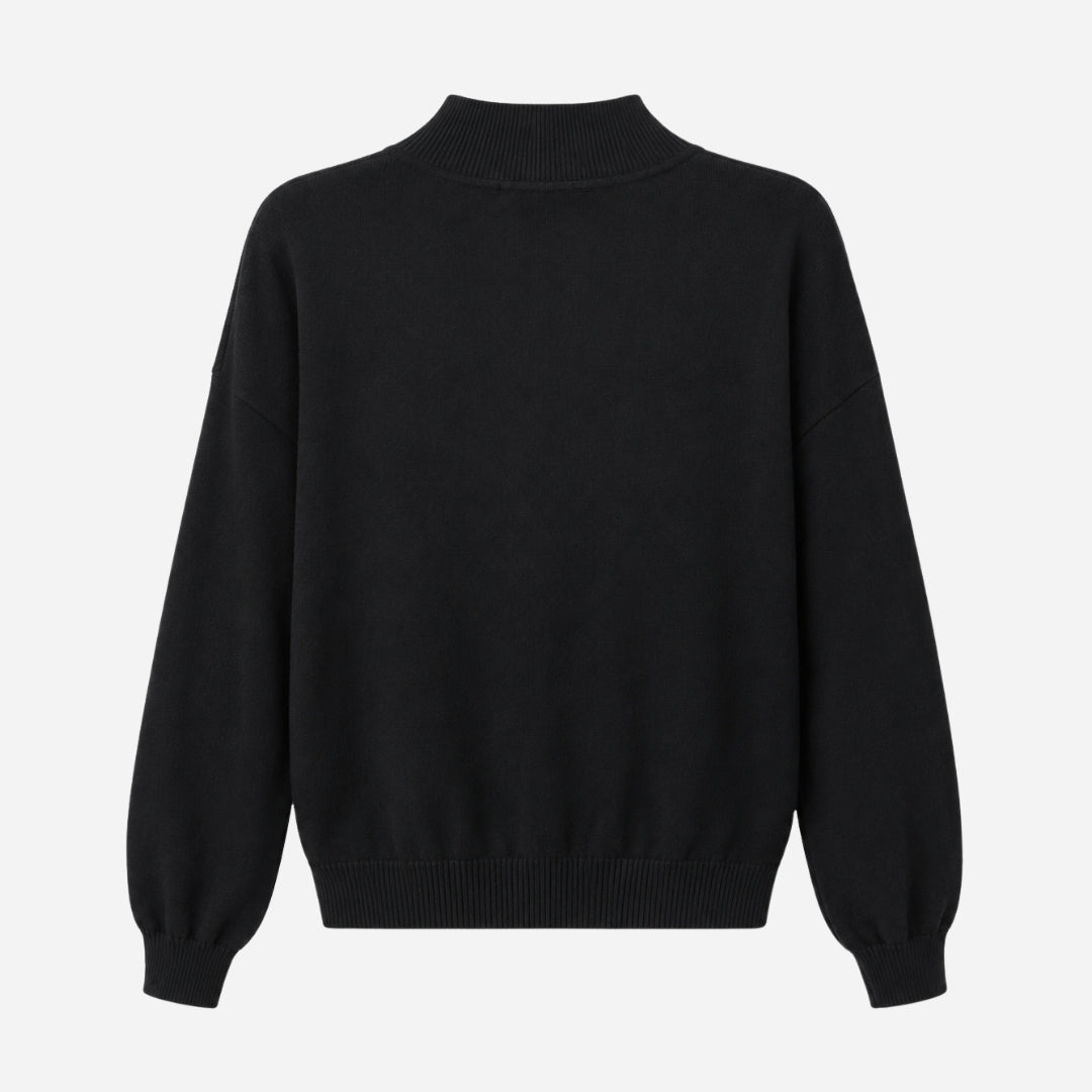 Vitamins Girls High Neck Flat Knit Top Black
