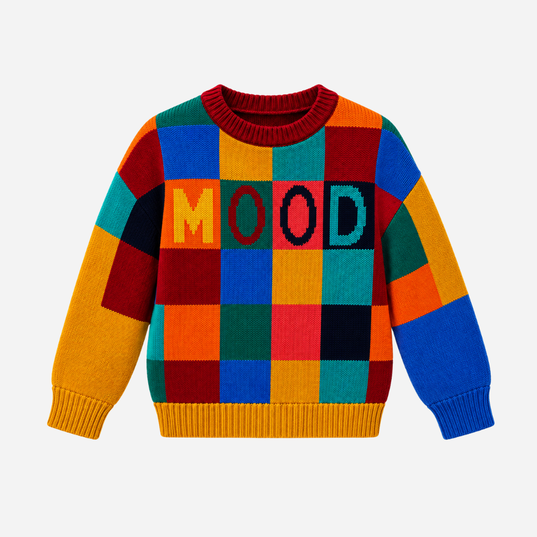 Vitamins Girls Checks Sweater Gold Fusion