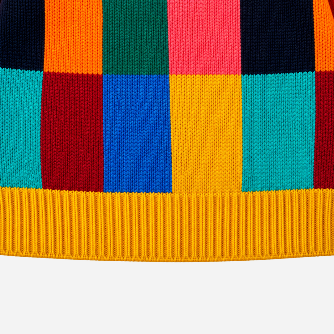 Vitamins Girls Checks Sweater Gold Fusion