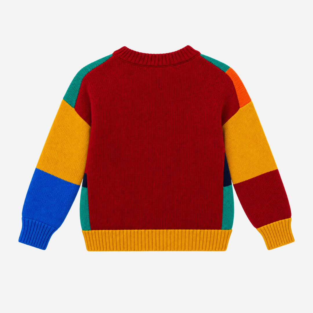 Vitamins Girls Checks Sweater Gold Fusion