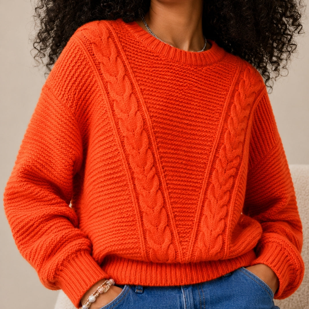 Girls Autumn Glory Cable Knit Full-Sleeve Sweater