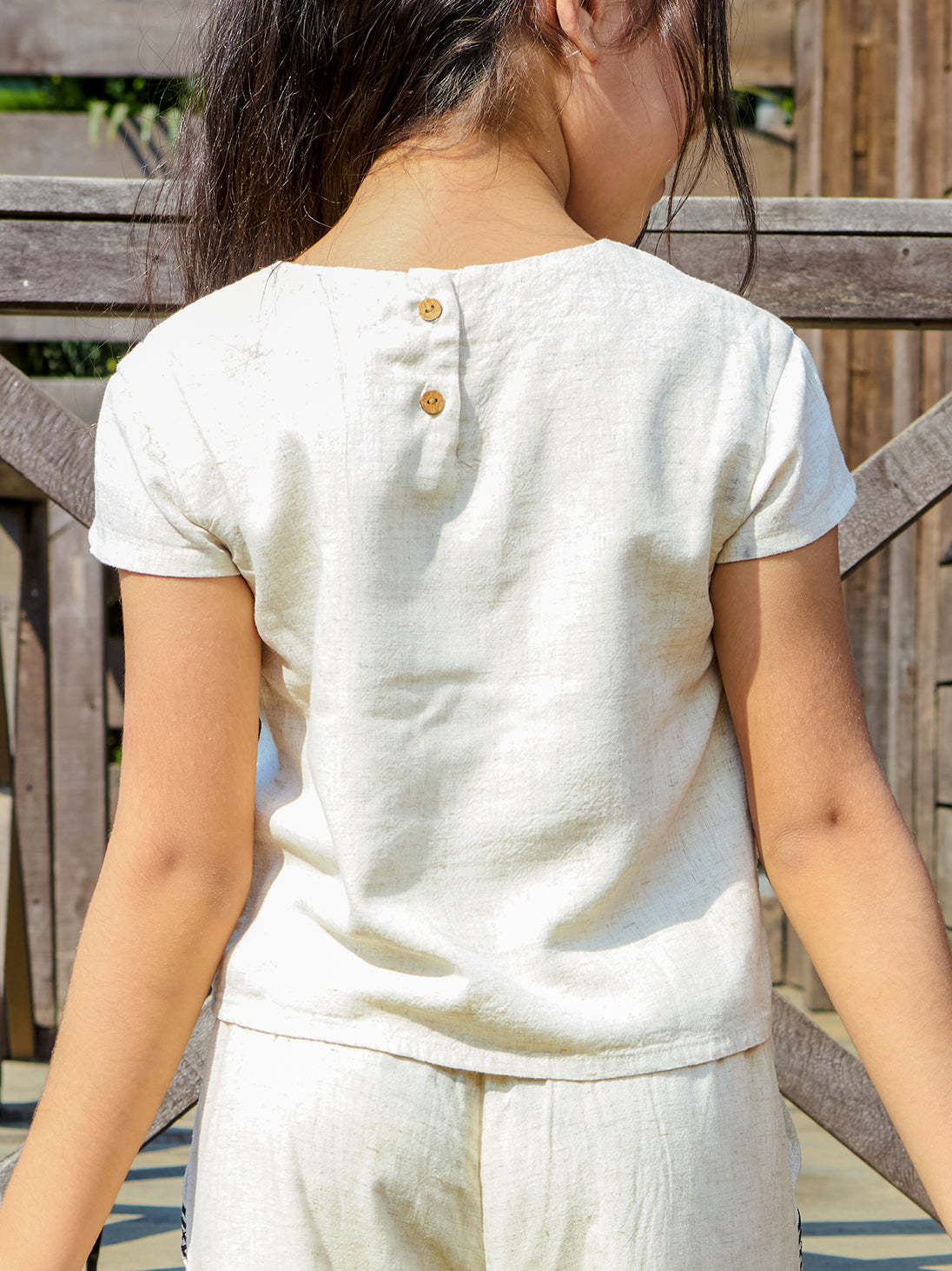 Girls Embroidered Sleeveless Woven Regular Fit Cord Set