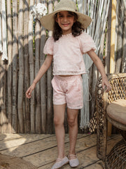 Girls Embroidered Woven Regular Fit Semi-Casual Cord Set